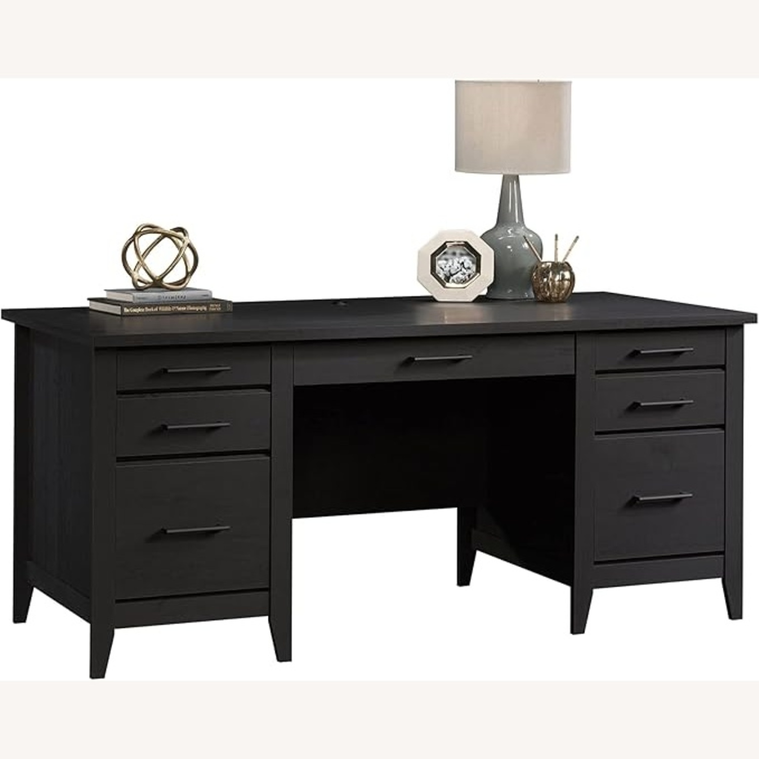 Sauder Dark Brown Wood Desk - image-4