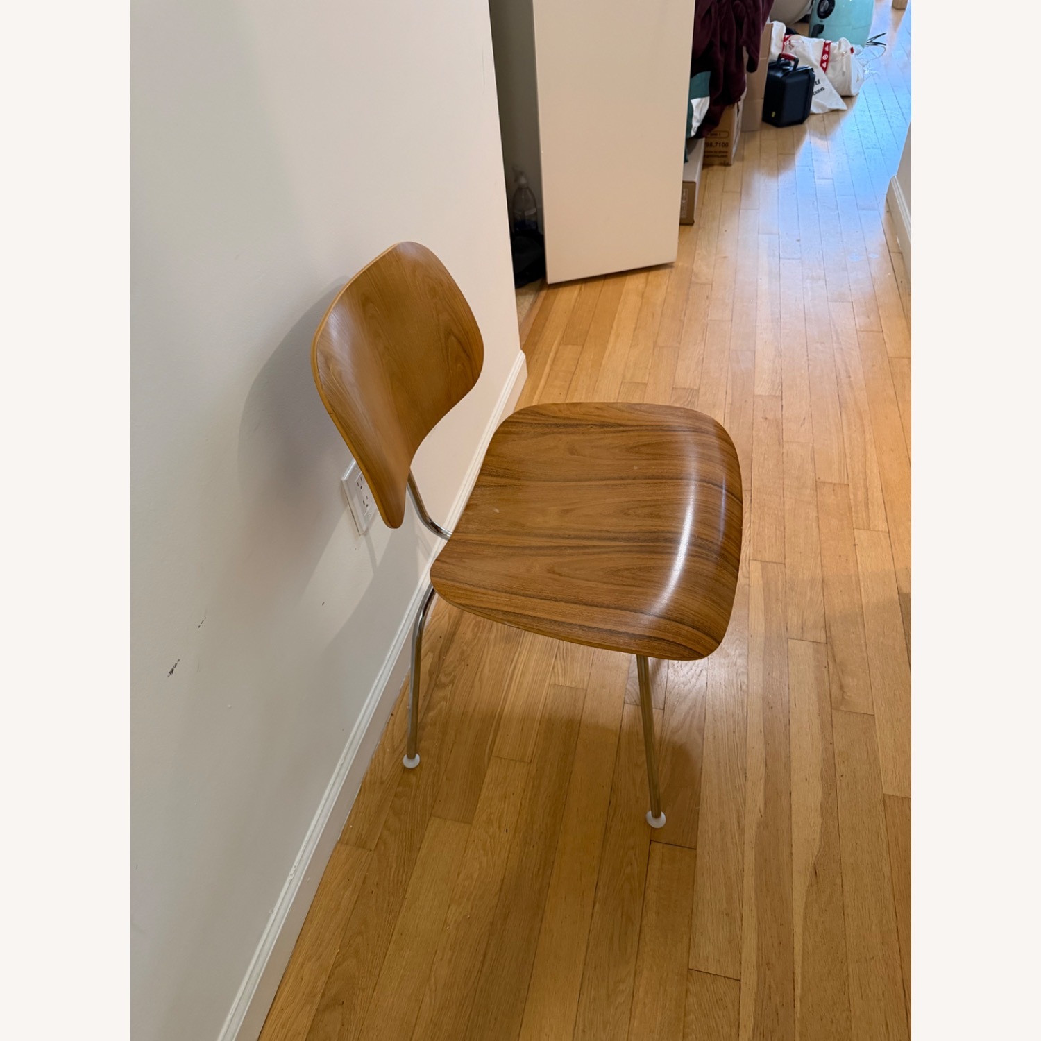 Eames Office Dark Brown Wood Office Chair - image-3