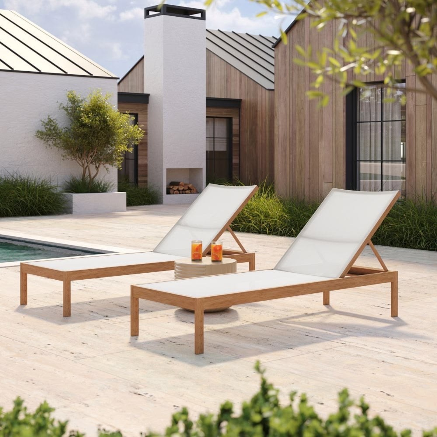 West Elm Playa Chaise Lounge Set of 2 - image-3