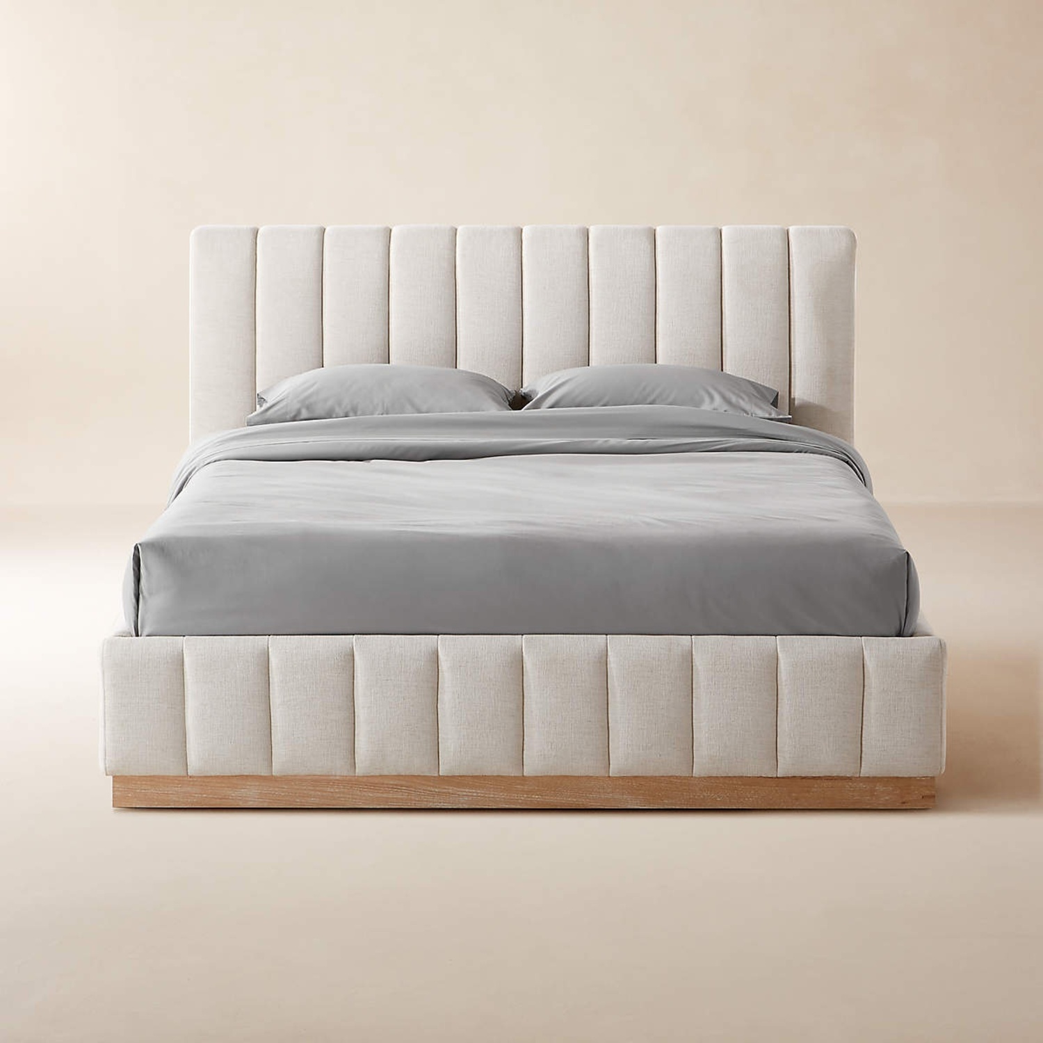 CB2 Forte White Fabric Upholstered Queen Bed - image-4