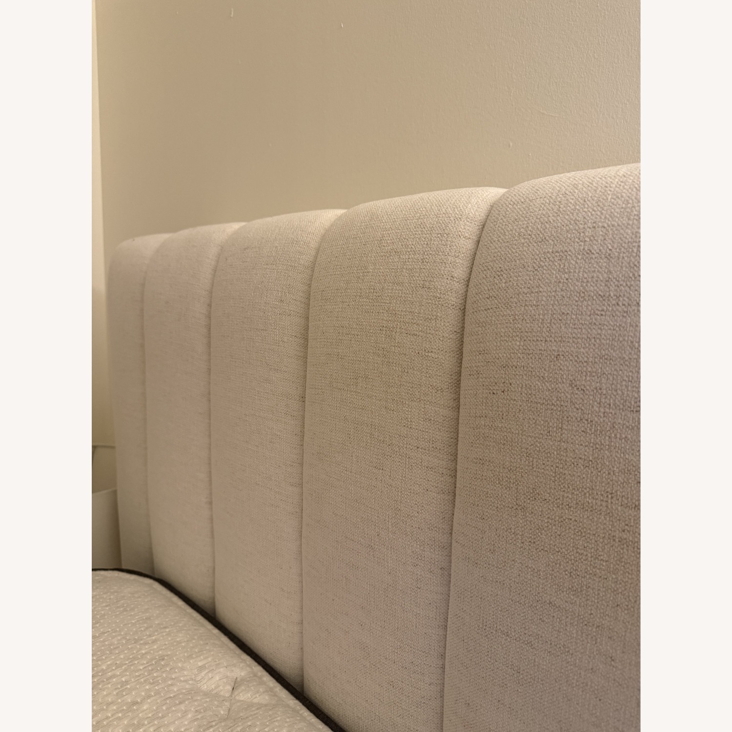 CB2 Forte White Fabric Upholstered Queen Bed - image-3