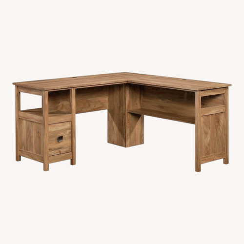 Used Target Natural Wood Veneer Corner Desk for sale on AptDeco