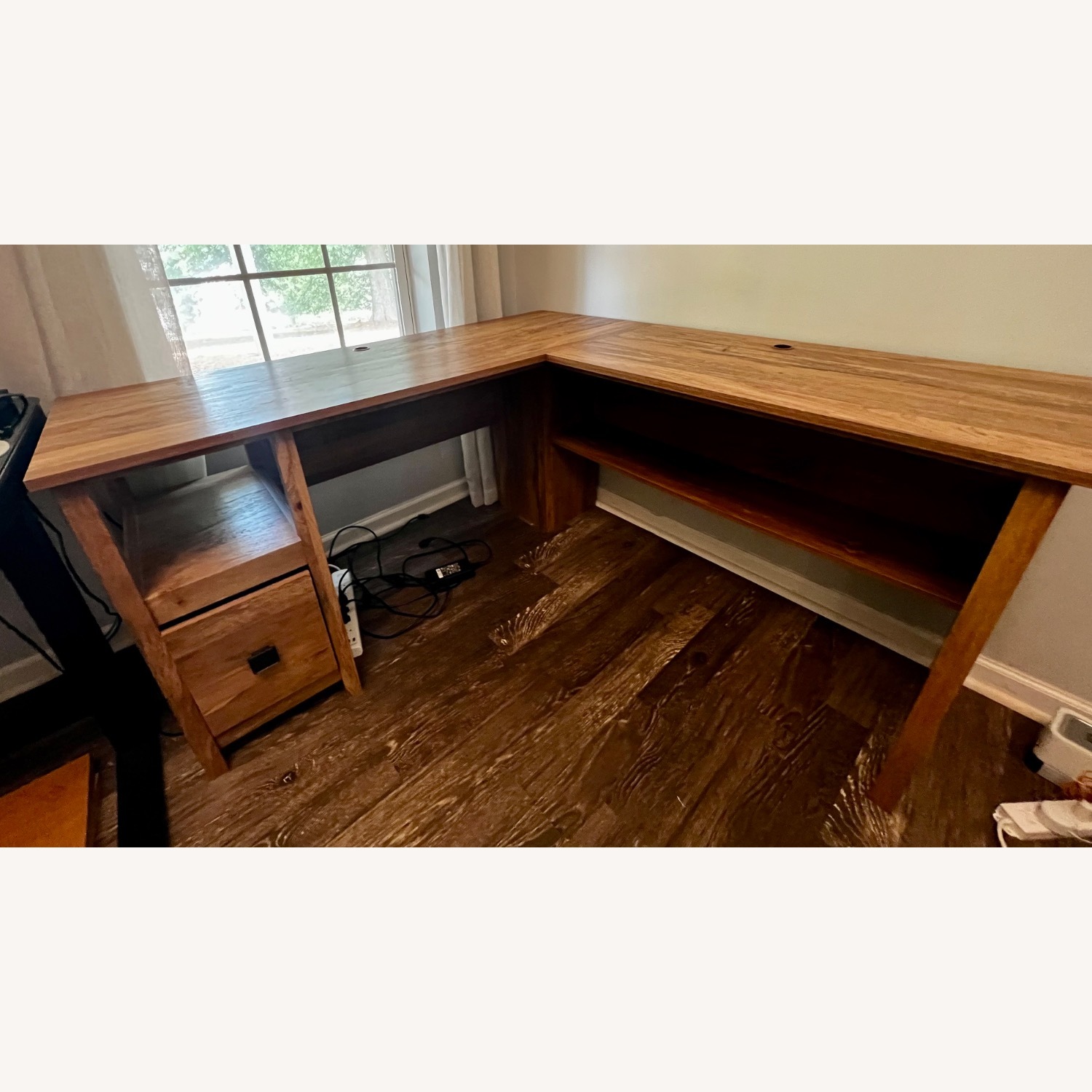 Target Natural Wood Veneer Corner Desk - image-2