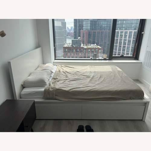 Used IKEA White Queen Bed for sale on AptDeco