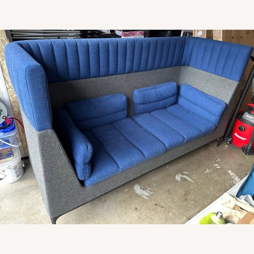 Used Allermuir Haven Blue/Grey Fabric Lounge Sofa for sale on AptDeco