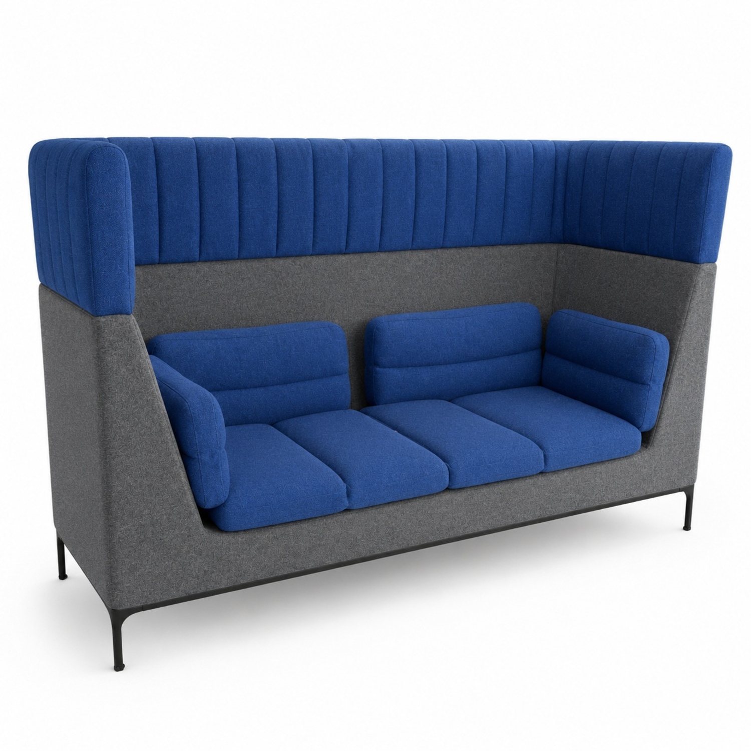 Allermuir Haven Blue/Grey Fabric Lounge Sofa - image-5