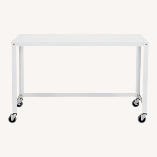 Used CB2 Go-Cart White Rolling Desk for sale on AptDeco