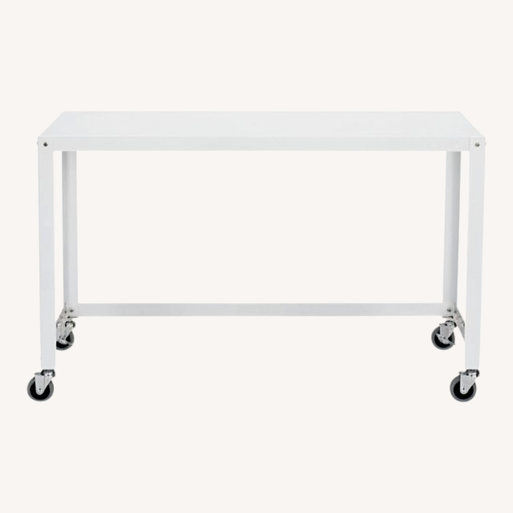 Image of CB2 Go-cart White Rolling Desk