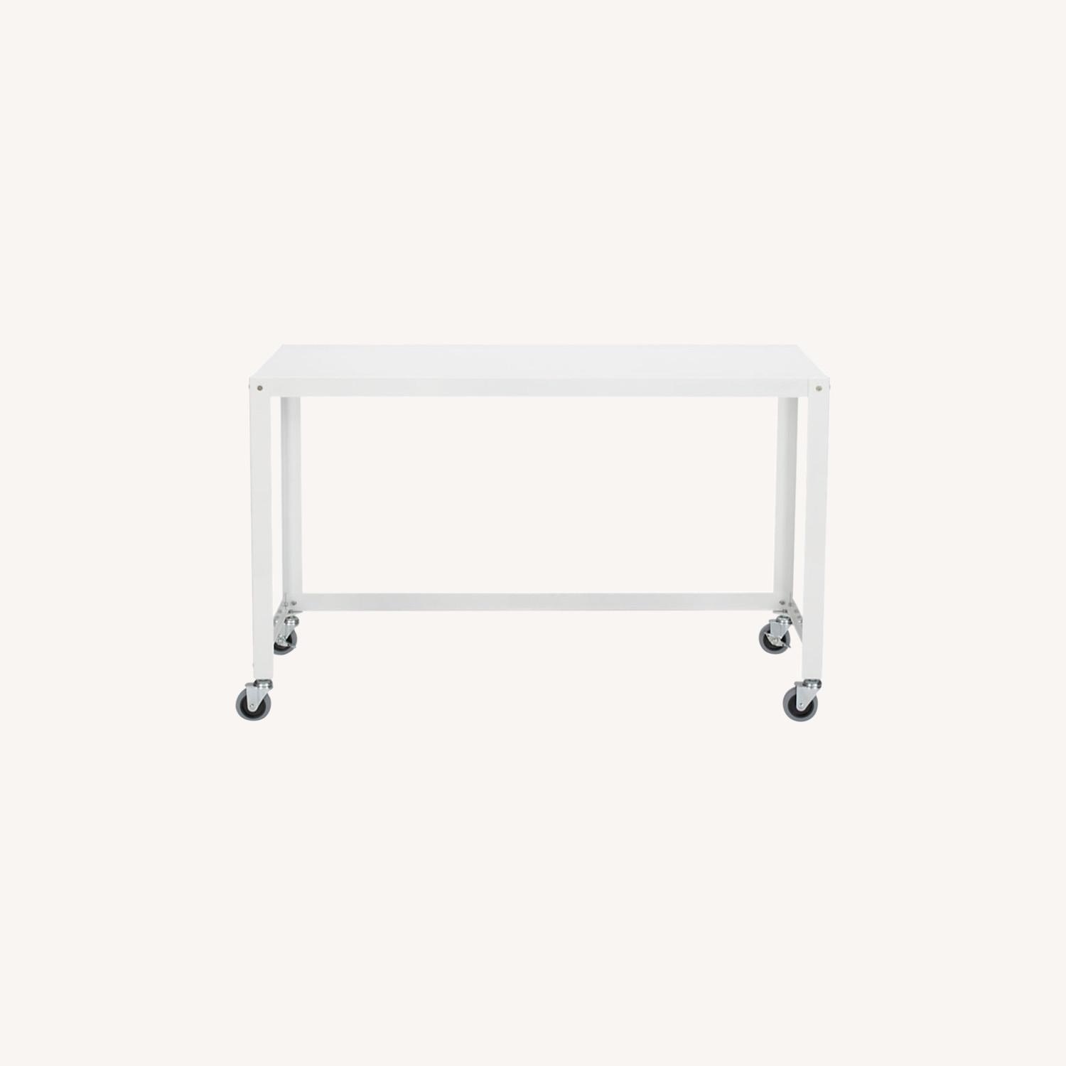 CB2 Go-Cart White Rolling Desk - image-4