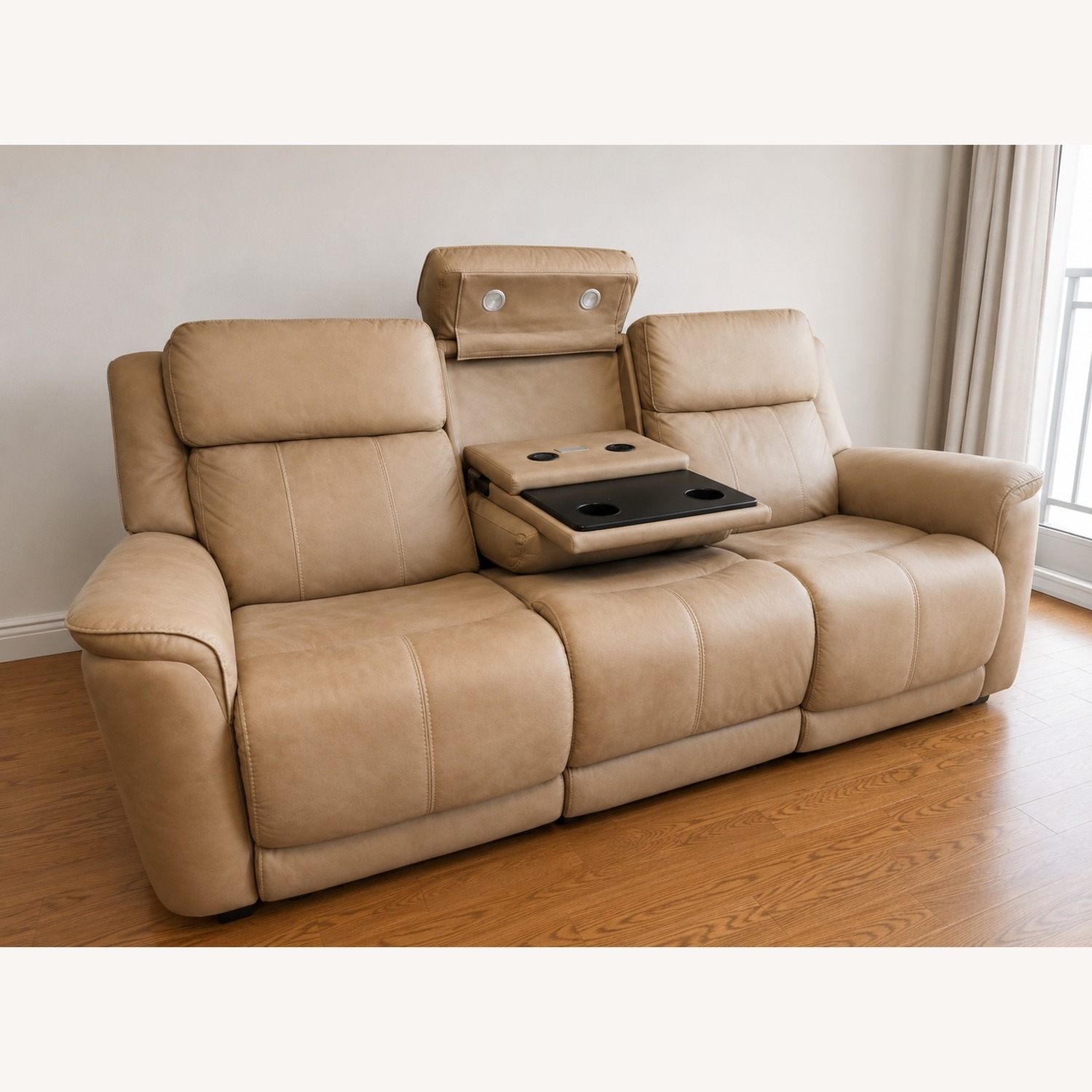 Living Spaces Light Brown 3+ Seater Sofa - image-2