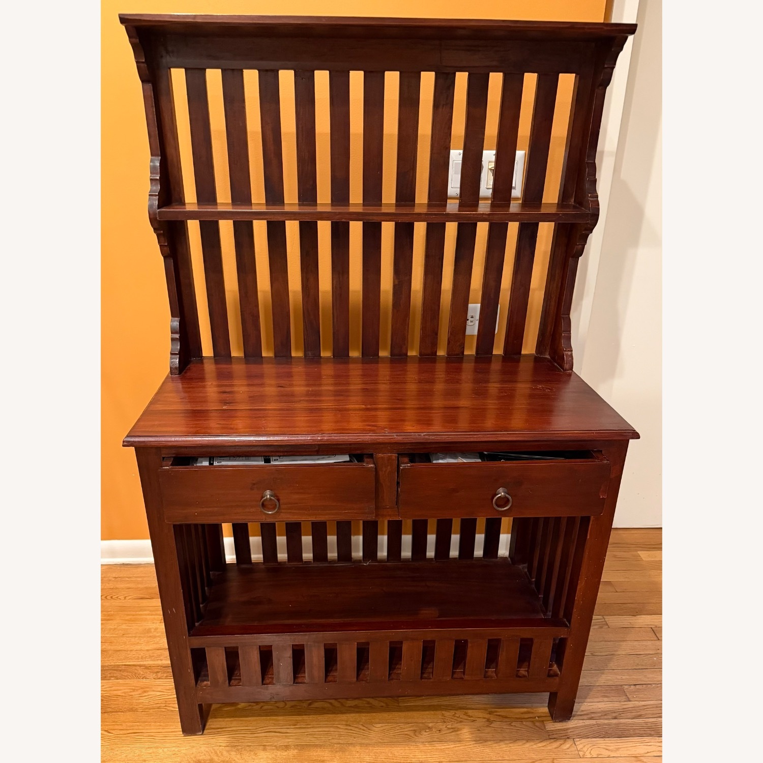 Nadeau Furniture Dark Brown Wood Hutch - image-1