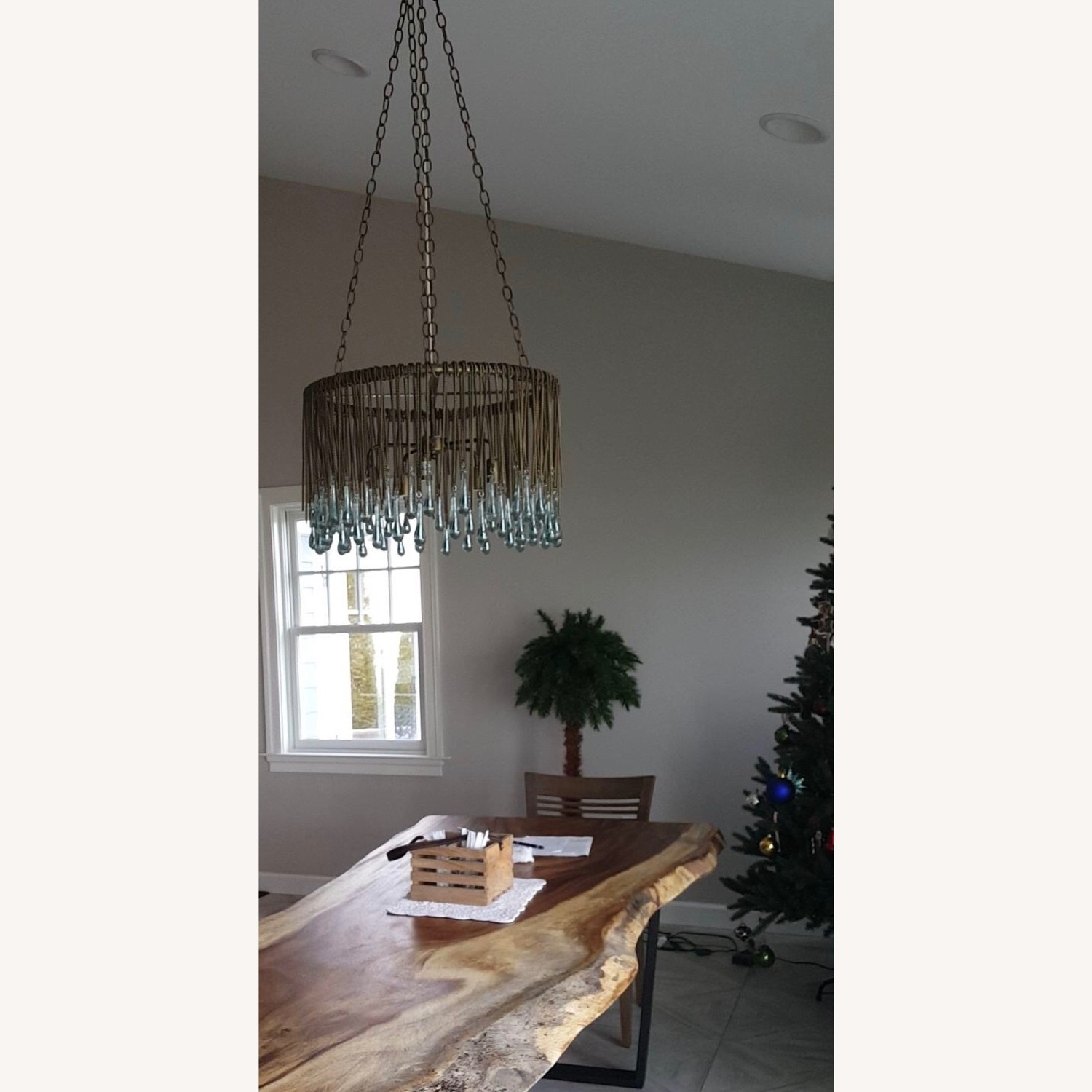 Anthropologie Tallis Glass and Metal Chandelier - image-8