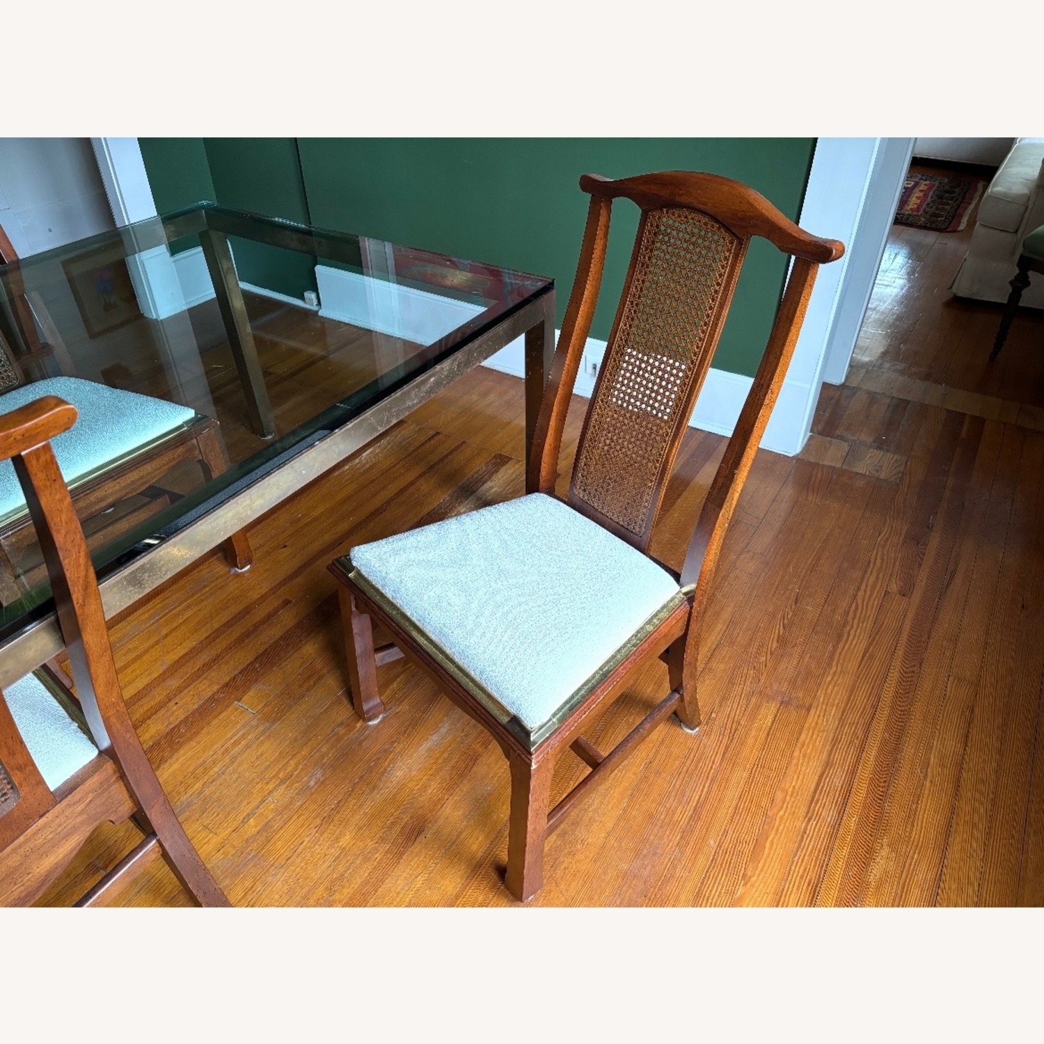 Vintage Cane Back Dining Chair – Solid Wood - image-1