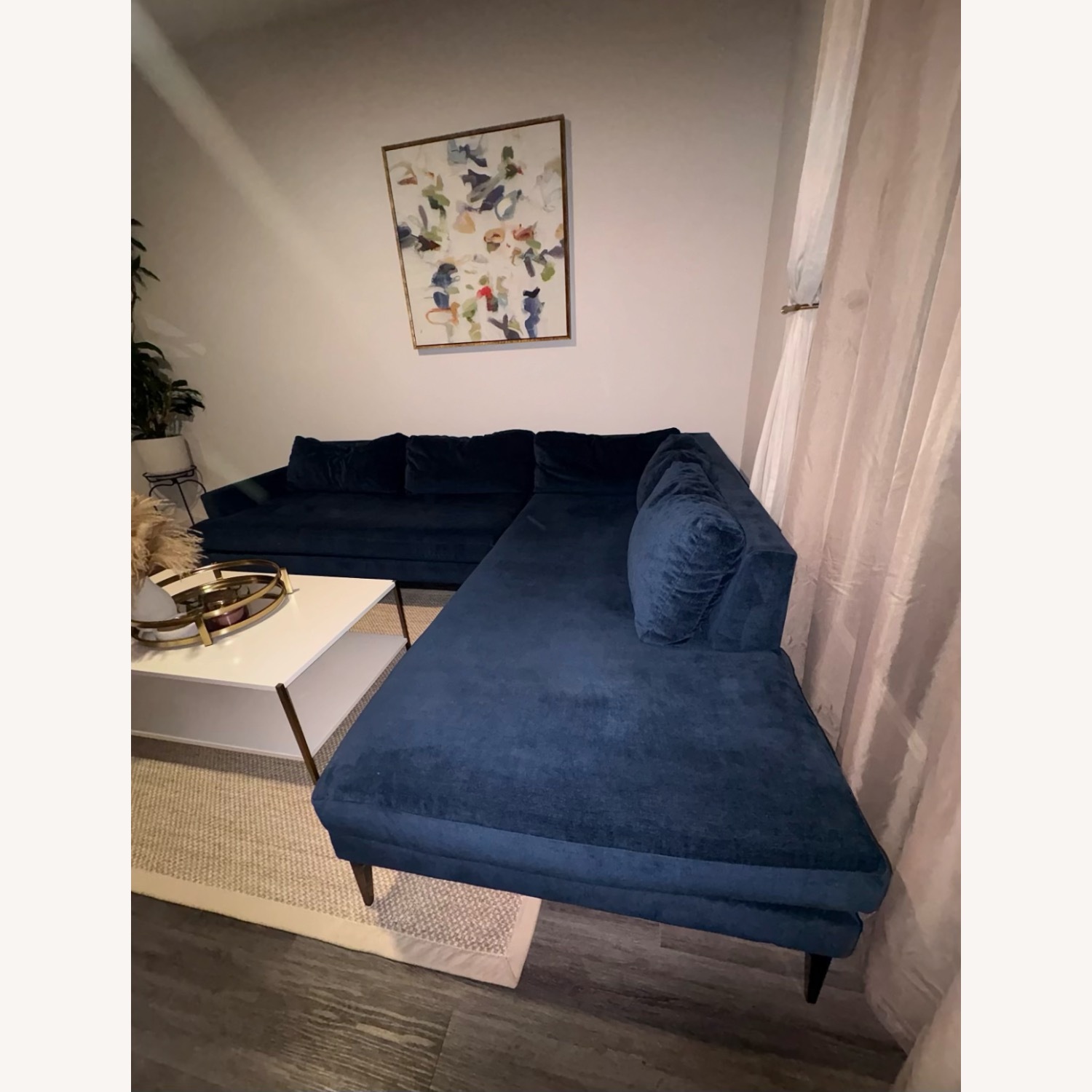 West Elm Andes Blue Fabric 2 Piece Sectional - image-6