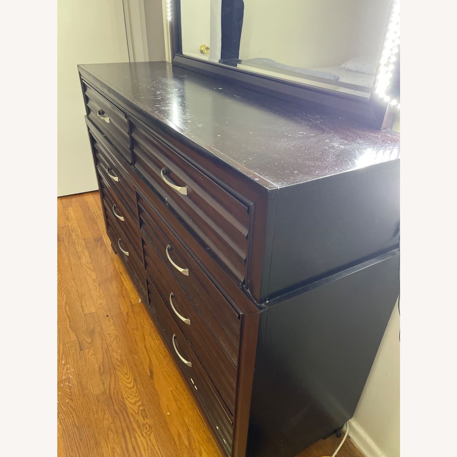 Dark Brown Wood Dresser - image-3