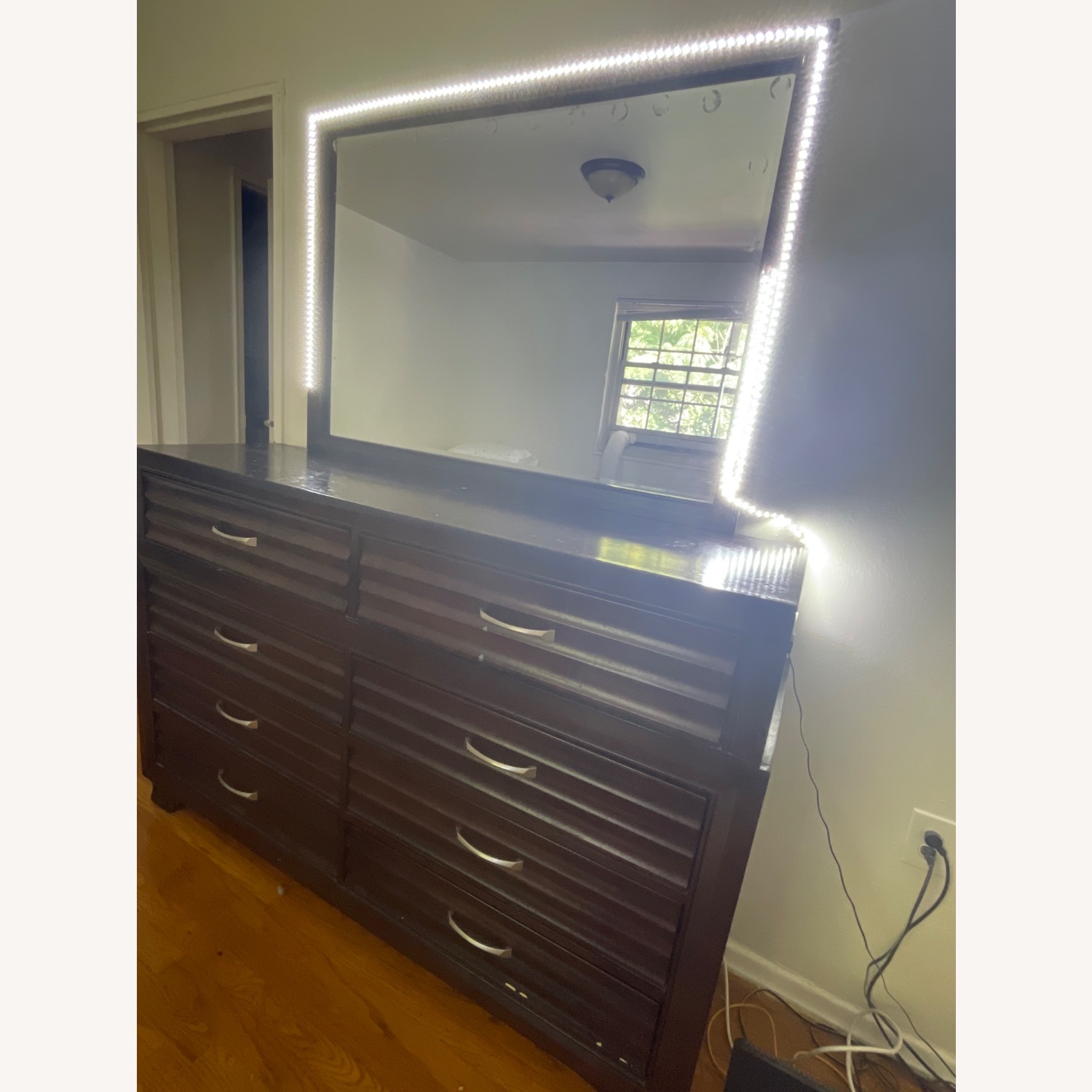 Dark Brown Wood Dresser - image-2
