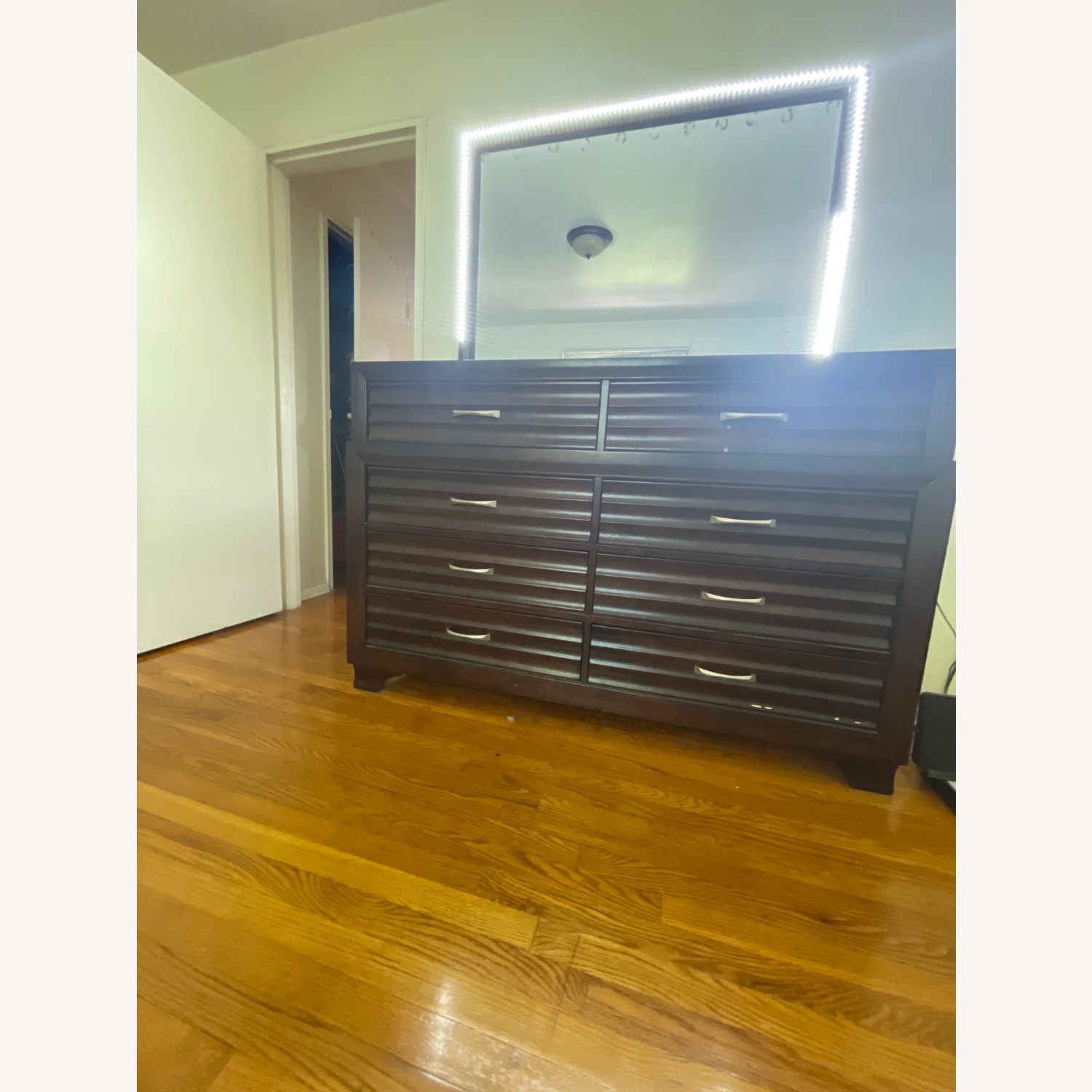 Dark Brown Wood Dresser - image-5