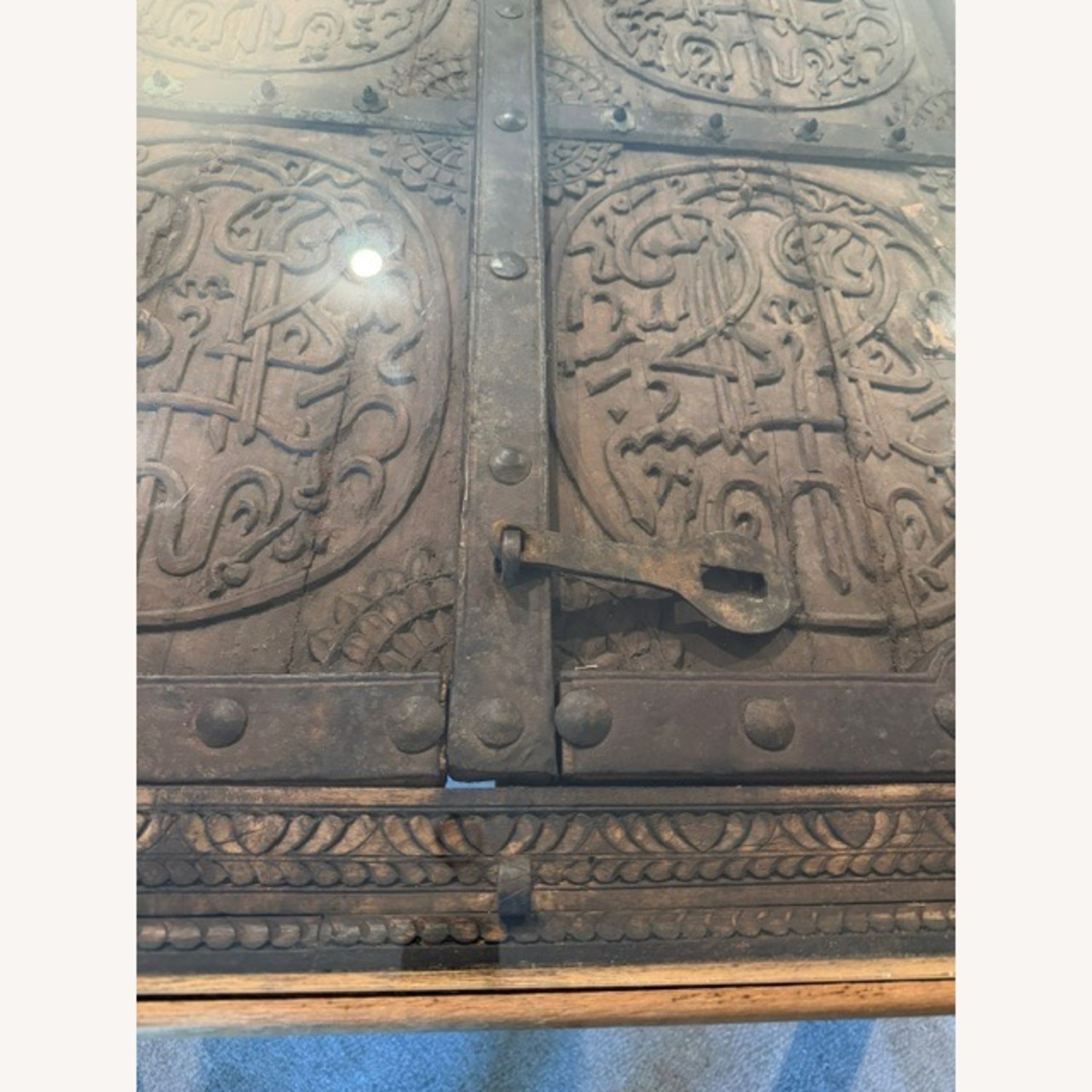 Antique Omani Carved Door Table/Desk - image-4