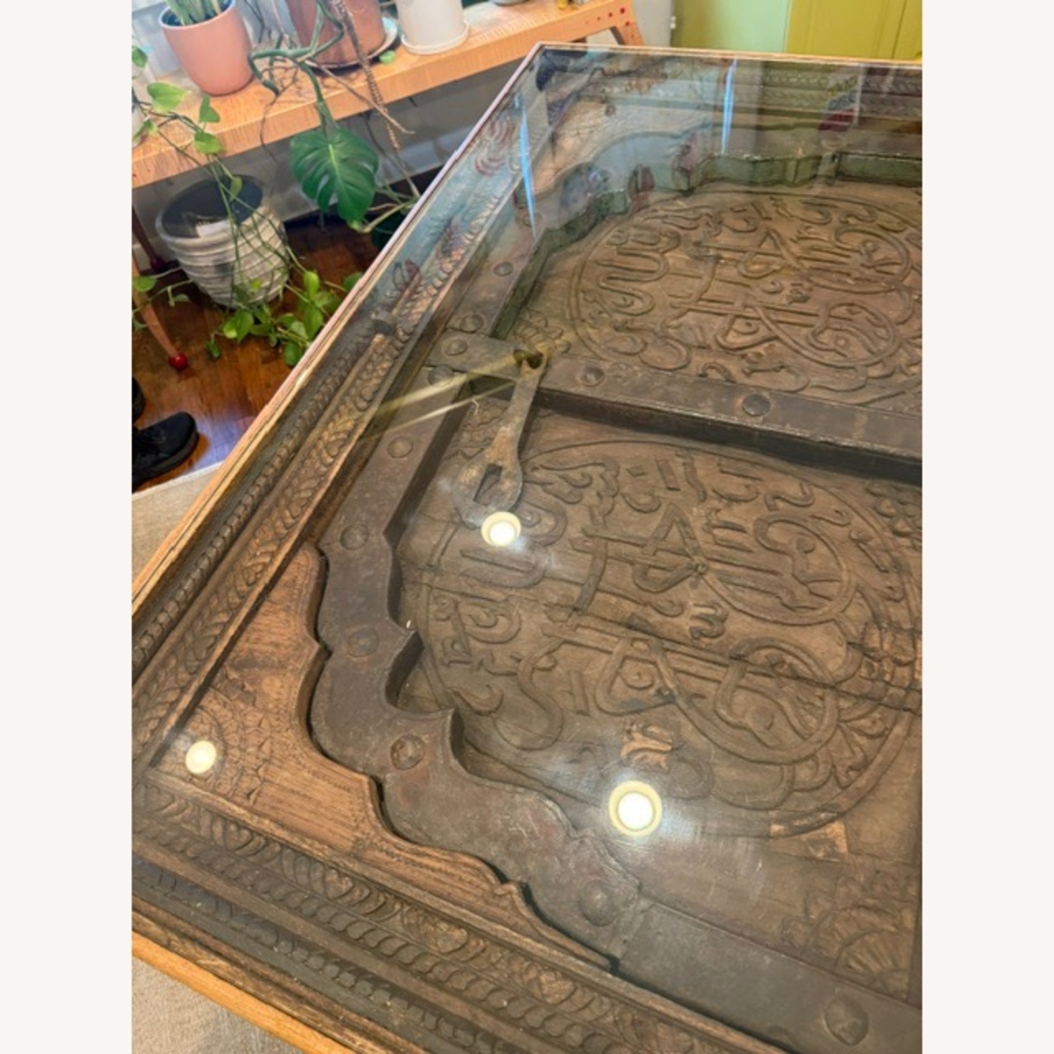 Antique Omani Carved Door Table/Desk - image-8