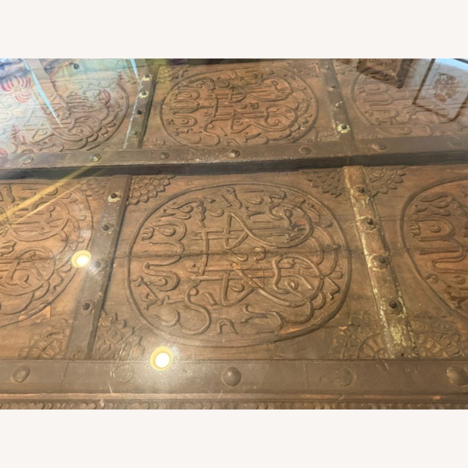 Antique Omani Carved Door Table/Desk - image-7