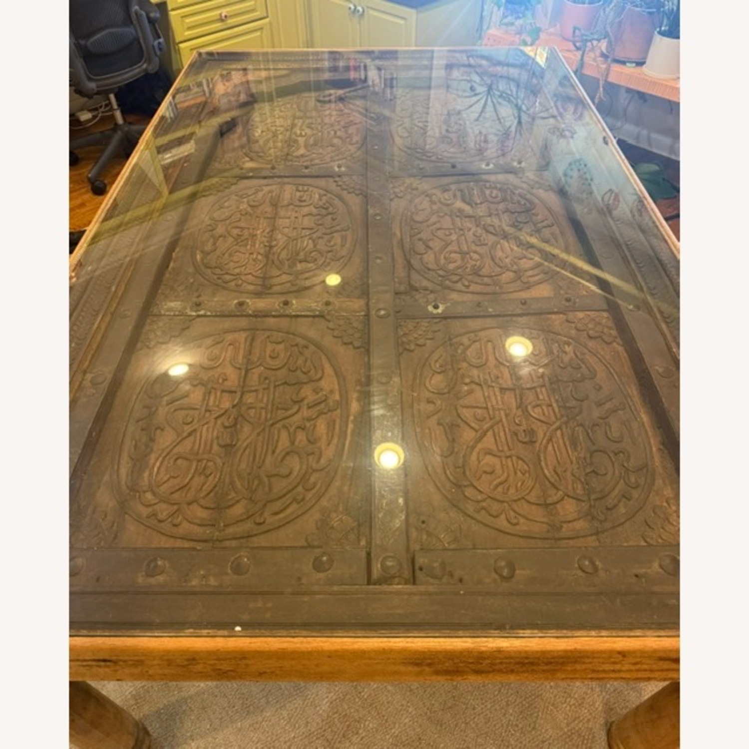 Antique Omani Carved Door Table/Desk - image-2