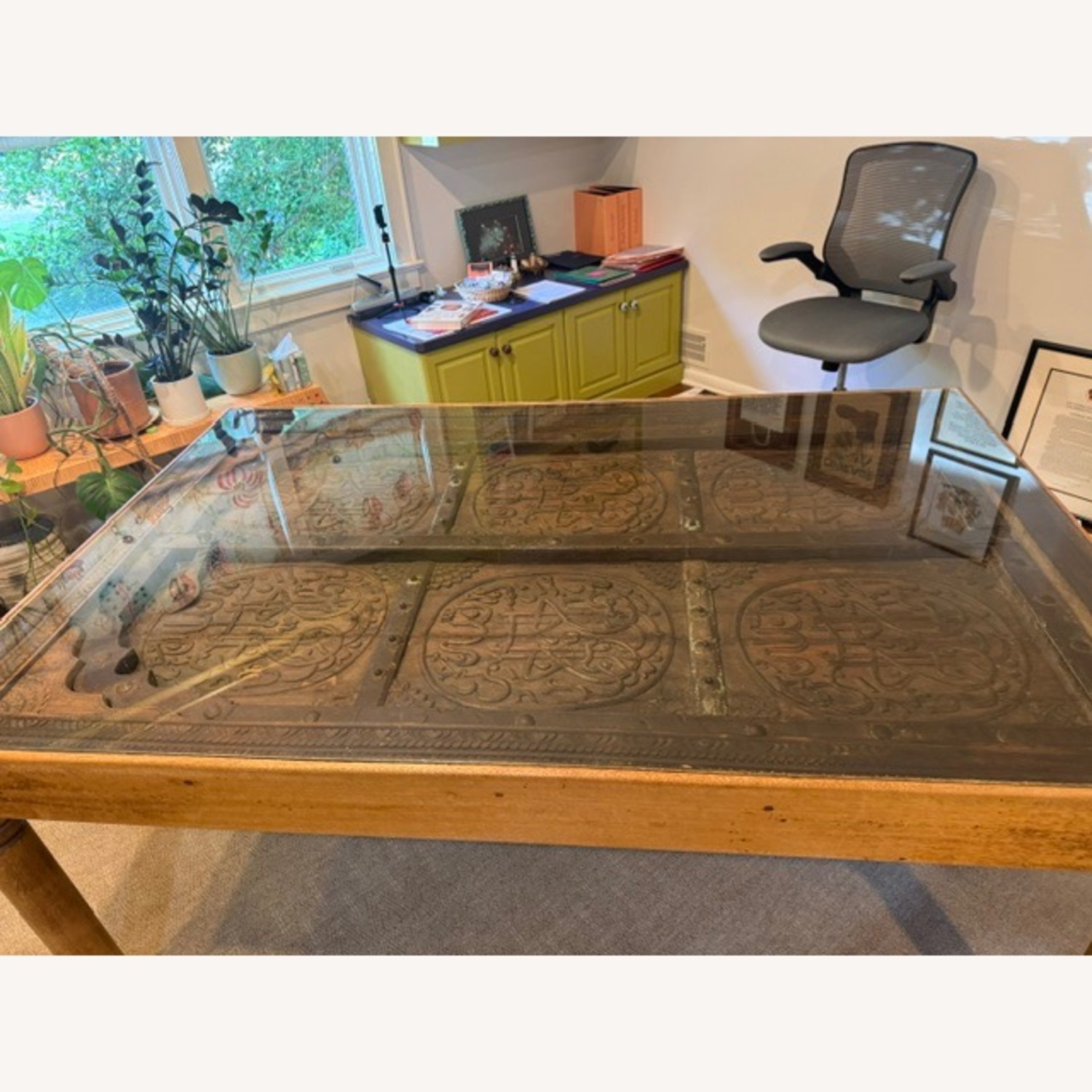 Antique Omani Carved Door Table/Desk - image-10