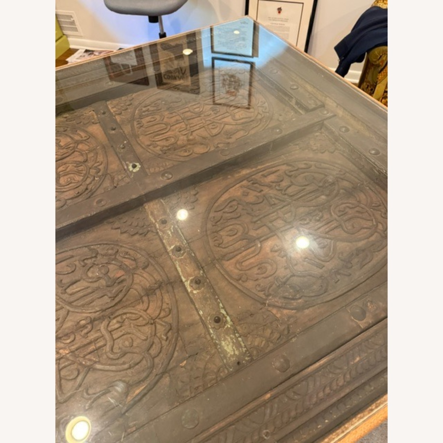 Antique Omani Carved Door Table/Desk - image-9