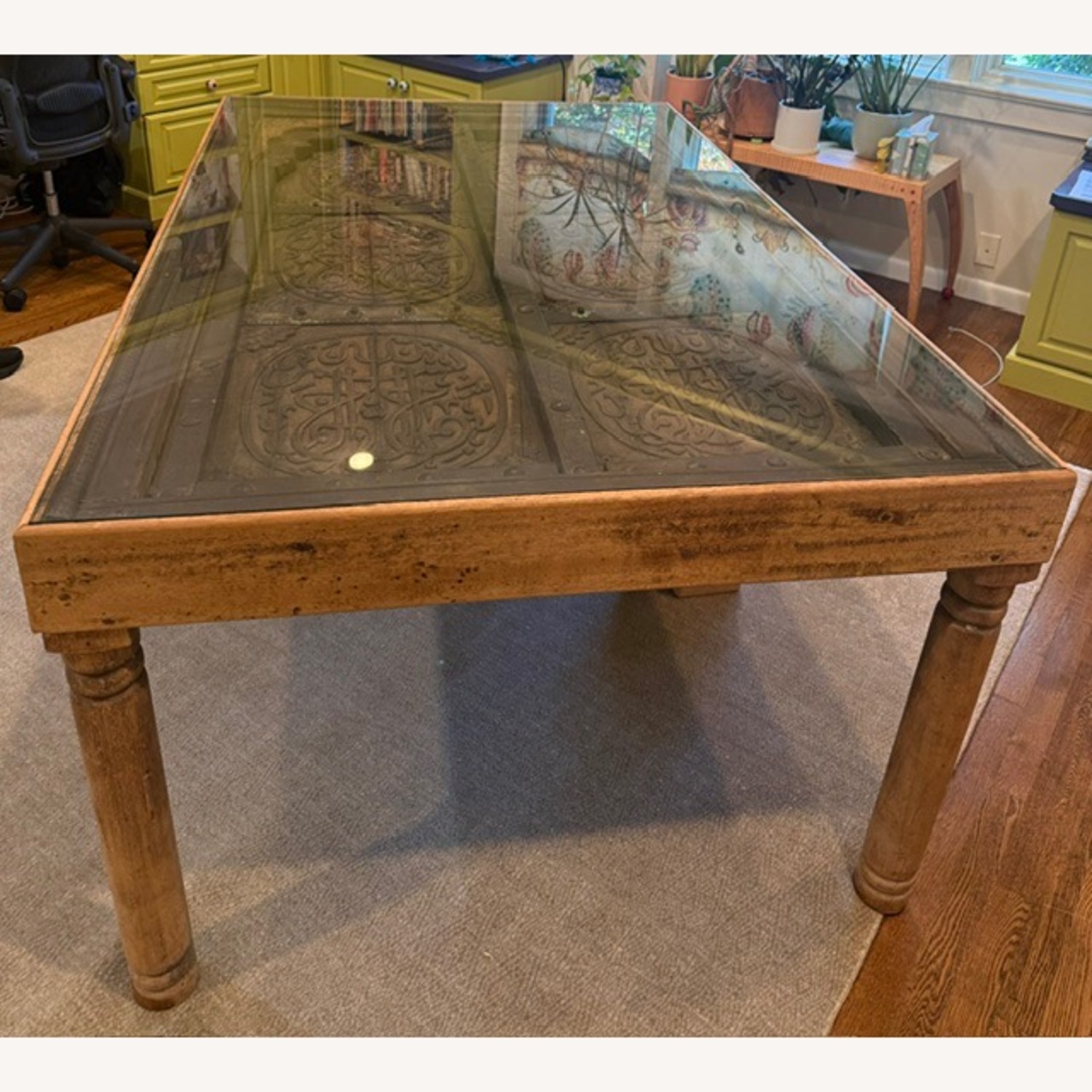 Antique Omani Carved Door Table/Desk - image-1