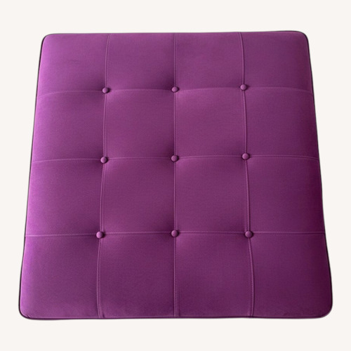Used Ethan Allen Purple Fabric Ottoman for sale on AptDeco