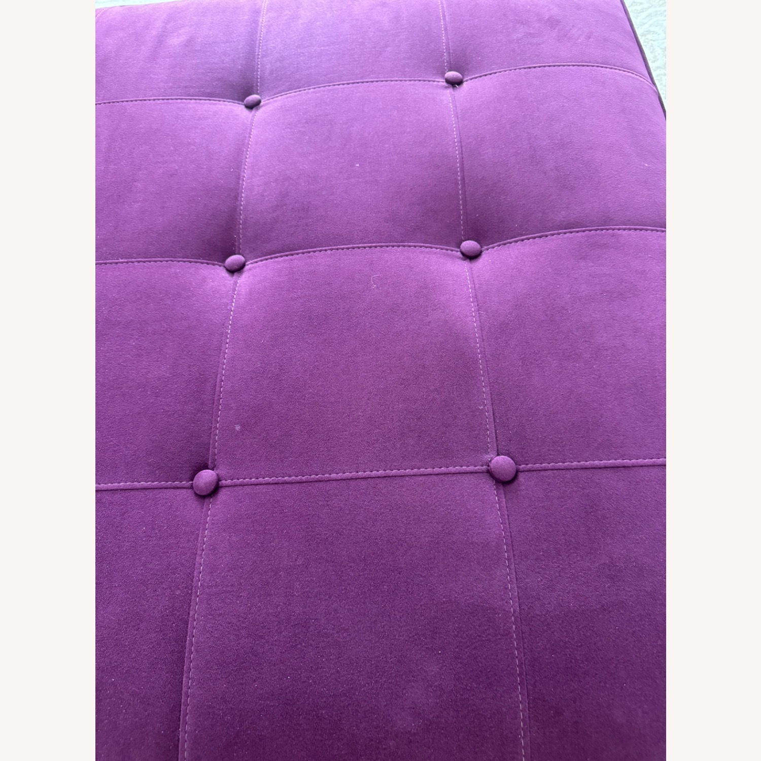 Ethan Allen Purple Fabric Ottoman - image-1