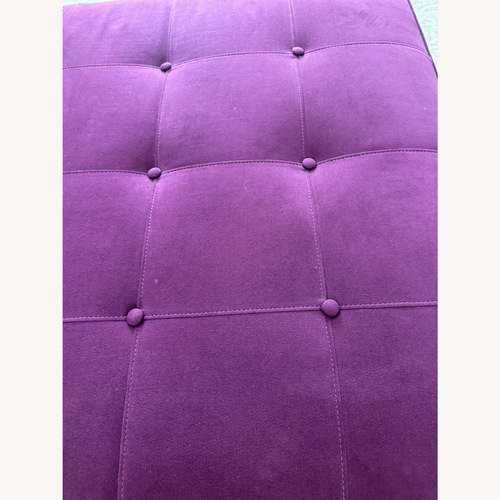 Used Ethan Allen Purple Fabric Ottoman for sale on AptDeco