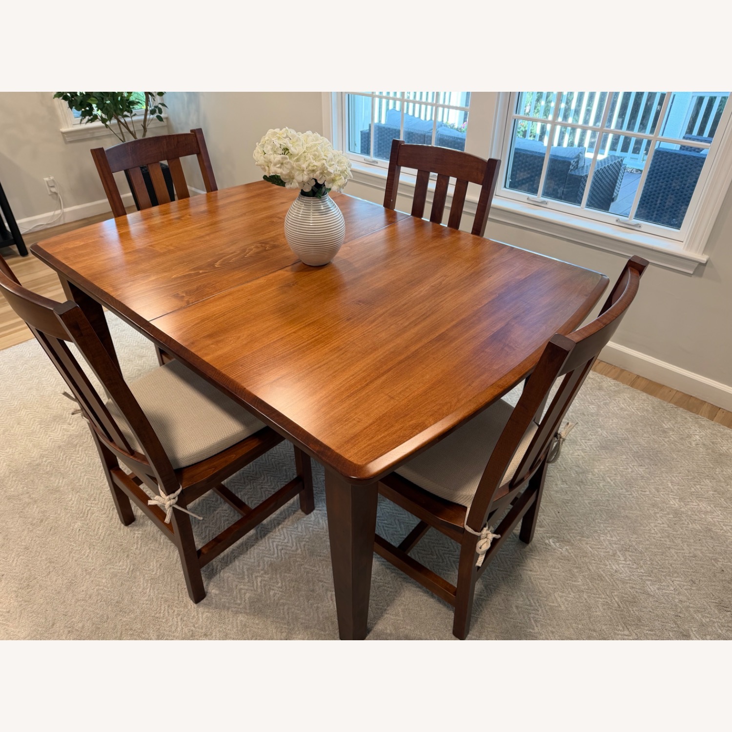Dark Brown Wood Dining Set - image-2