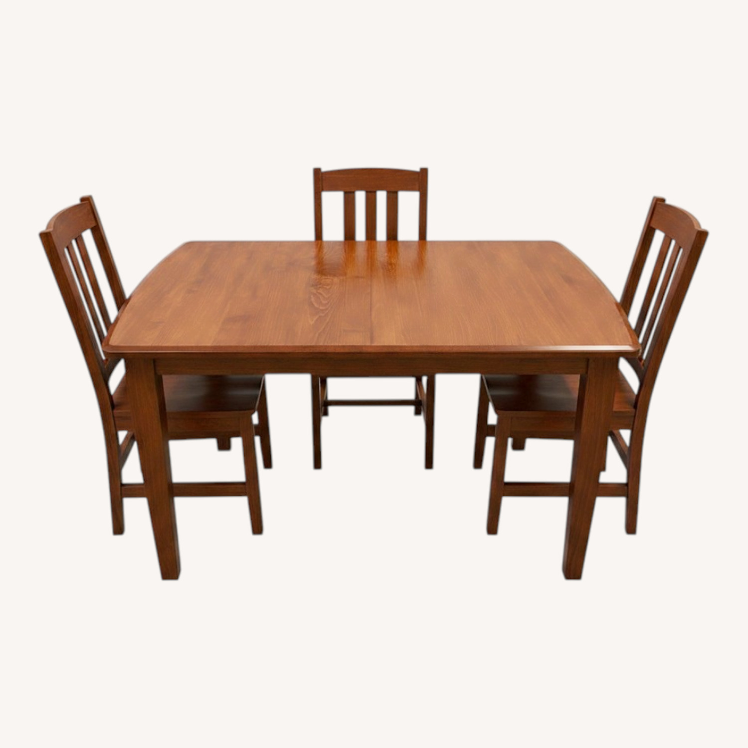 Dark Brown Wood Dining Set - image-0
