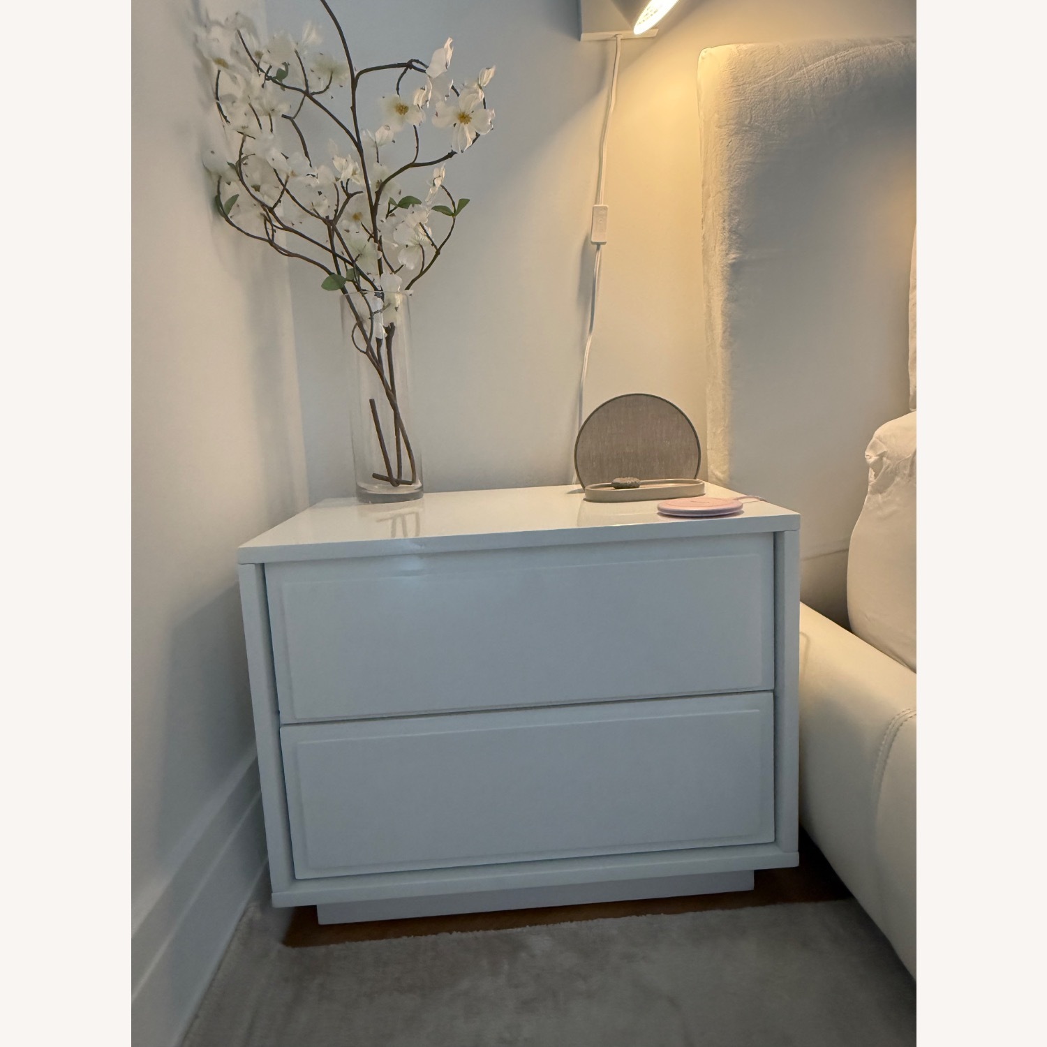 CB2 Glossy White Nightstand - image-1