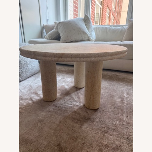 Used Tov Furniture Faux Travertine coffee table  for sale on AptDeco