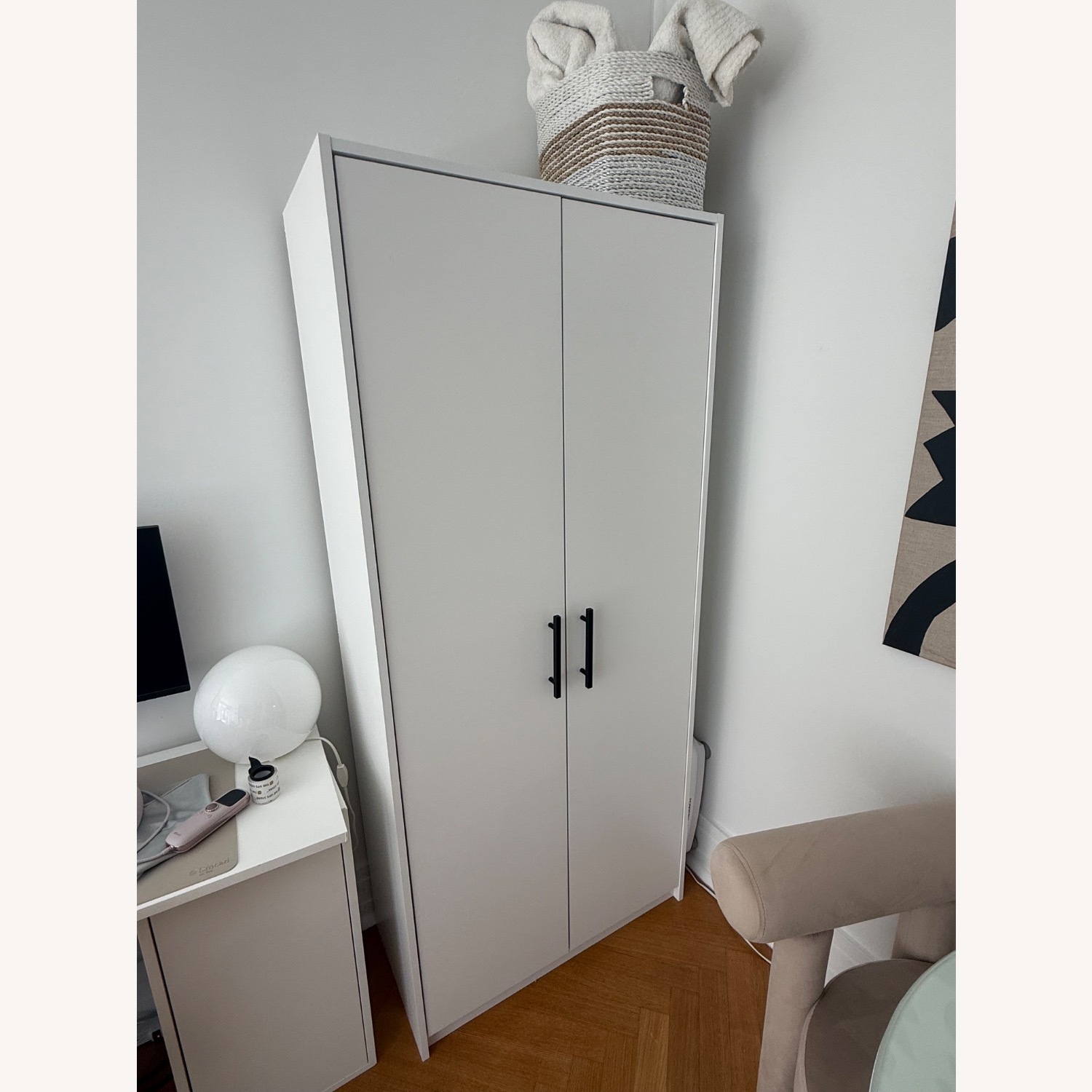 Amazon White Wood Armoire - image-1