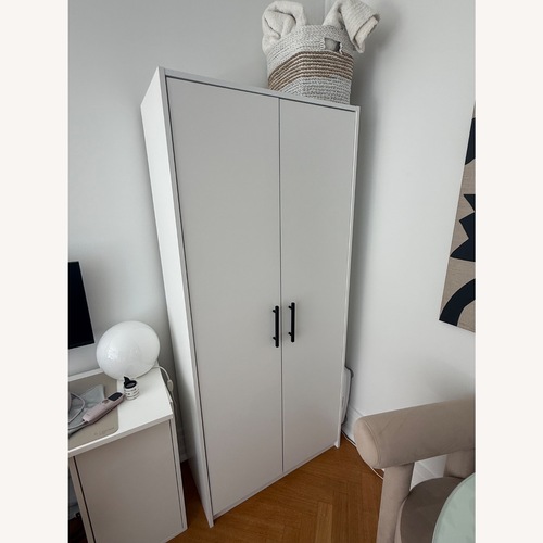 Used Amazon White Wood Armoire for sale on AptDeco