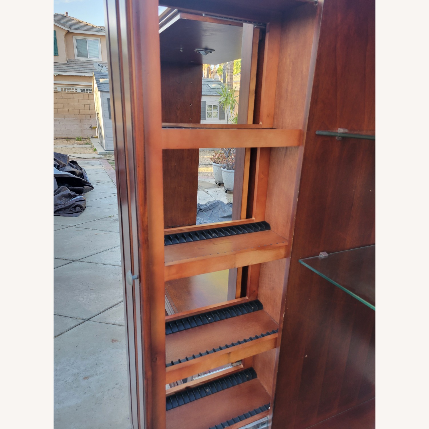 Oak & Walnut Solid Wood Entertainment Center  - image-5