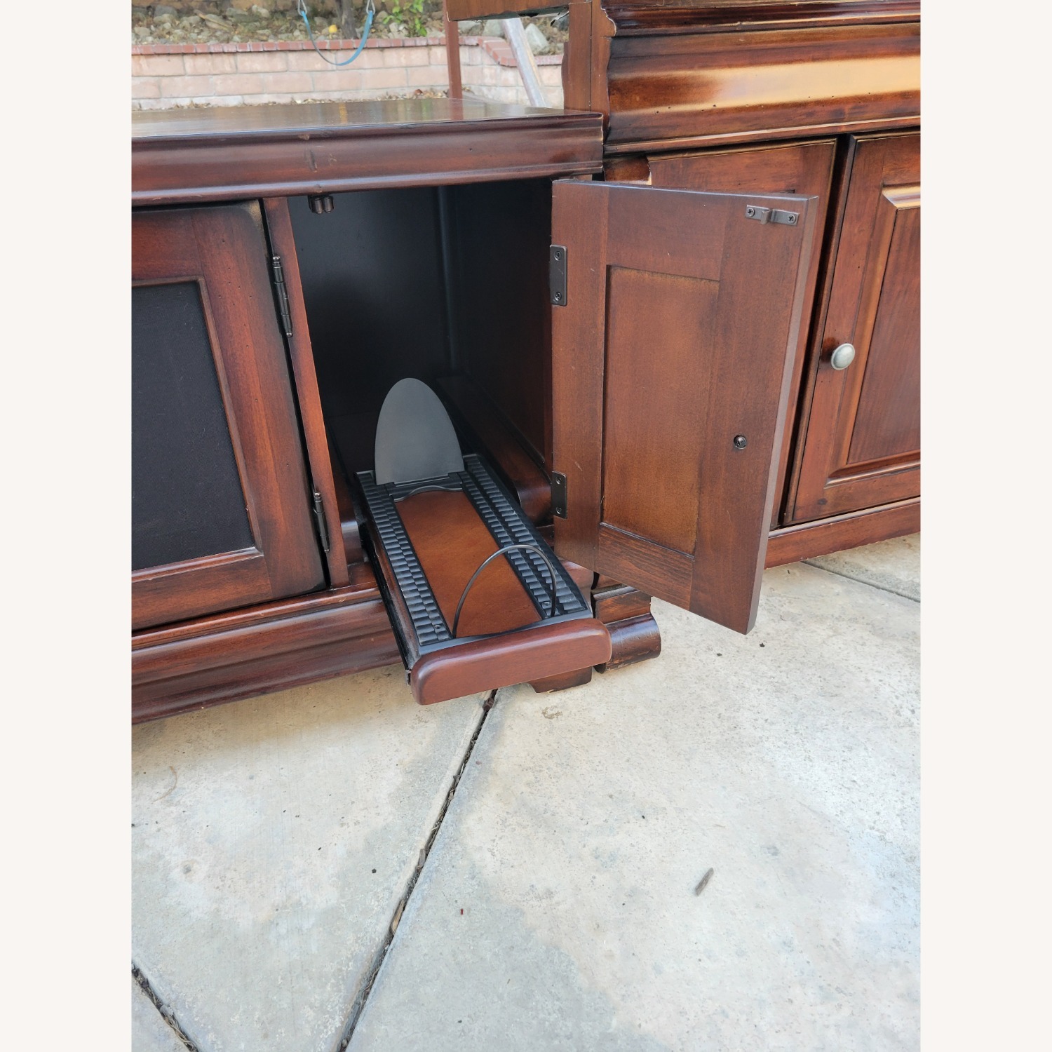 Oak & Walnut Solid Wood Entertainment Center  - image-8