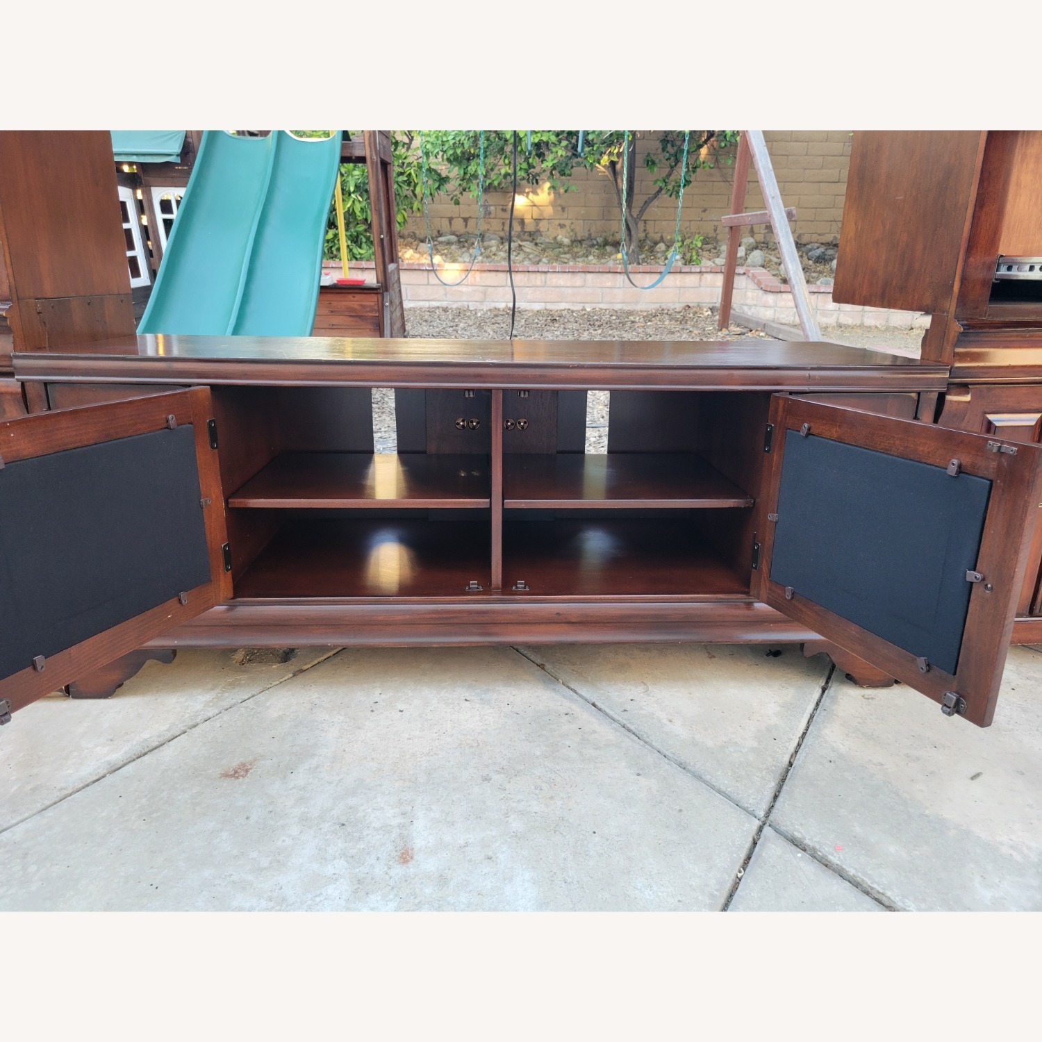 Oak & Walnut Solid Wood Entertainment Center  - image-15