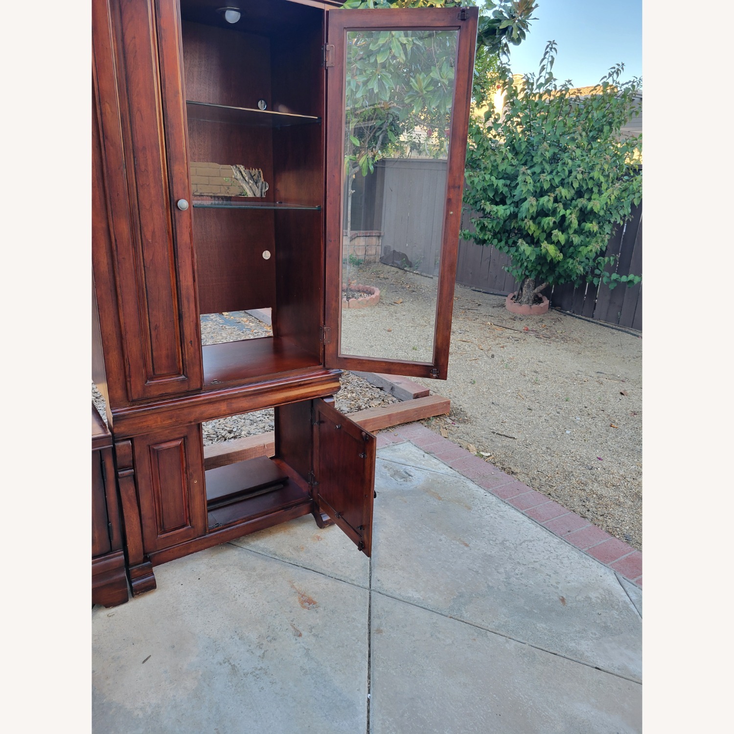 Oak & Walnut Solid Wood Entertainment Center  - image-13