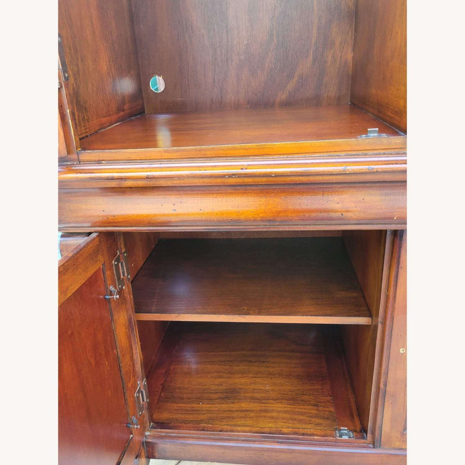 Oak & Walnut Solid Wood Entertainment Center  - image-12