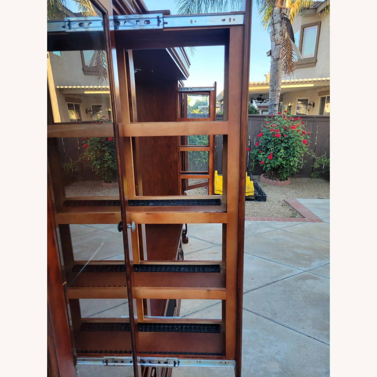 Oak & Walnut Solid Wood Entertainment Center  - image-17