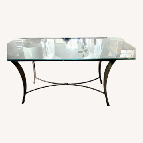 Used Transparent Glass Dining Table for sale on AptDeco
