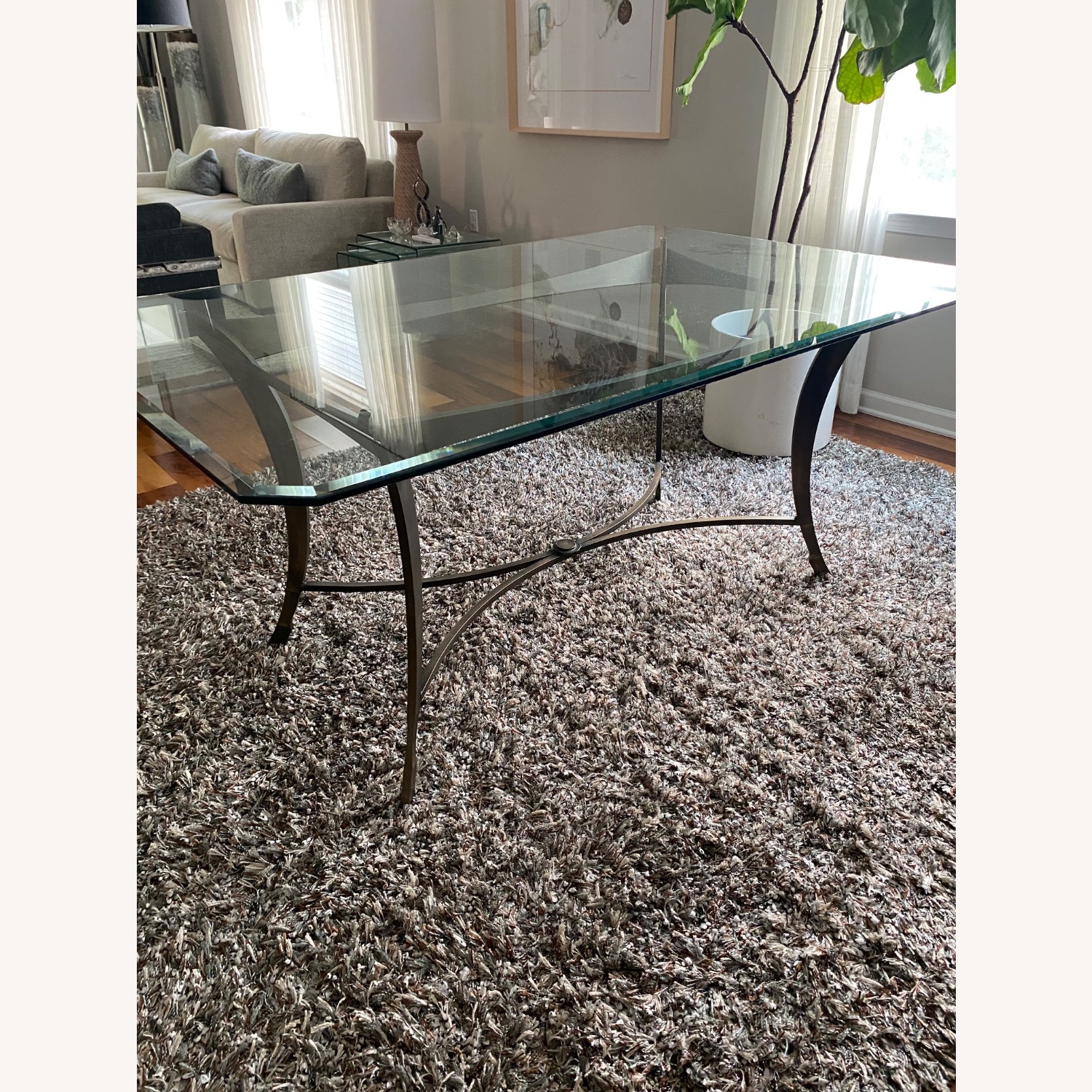 Transparent Glass Dining Table - image-3