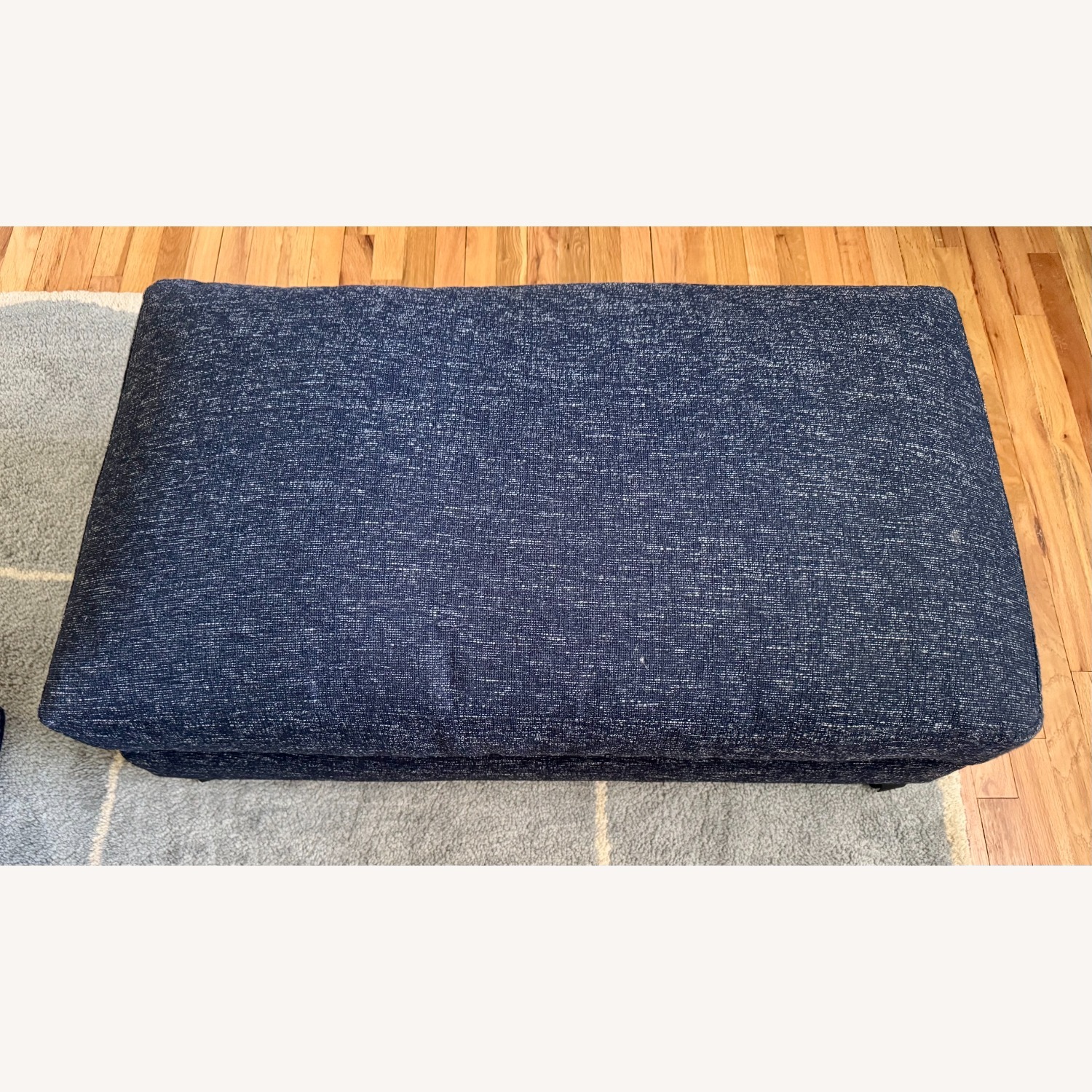 West Elm Haven Blue Fabric Ottoman - image-4