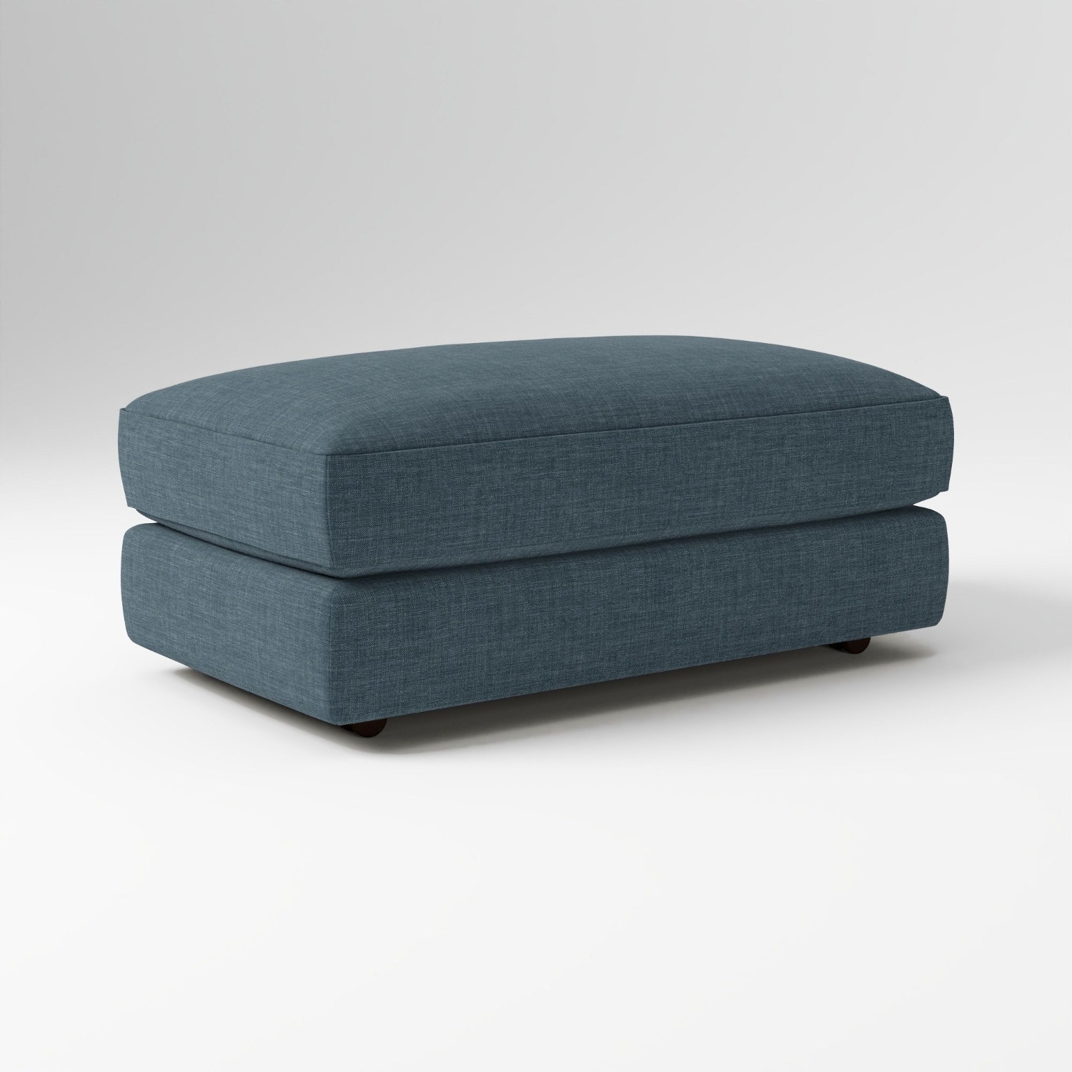 West Elm Haven Blue Fabric Ottoman - image-6