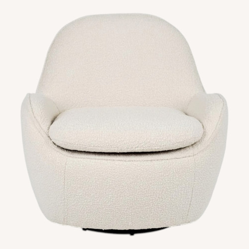 Used Poly and Bark Nova White Boucle Accent Swivel Chair for sale on AptDeco