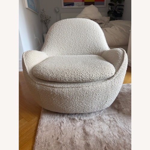 Used Poly and Bark Nova White Boucle Accent Swivel Chair for sale on AptDeco