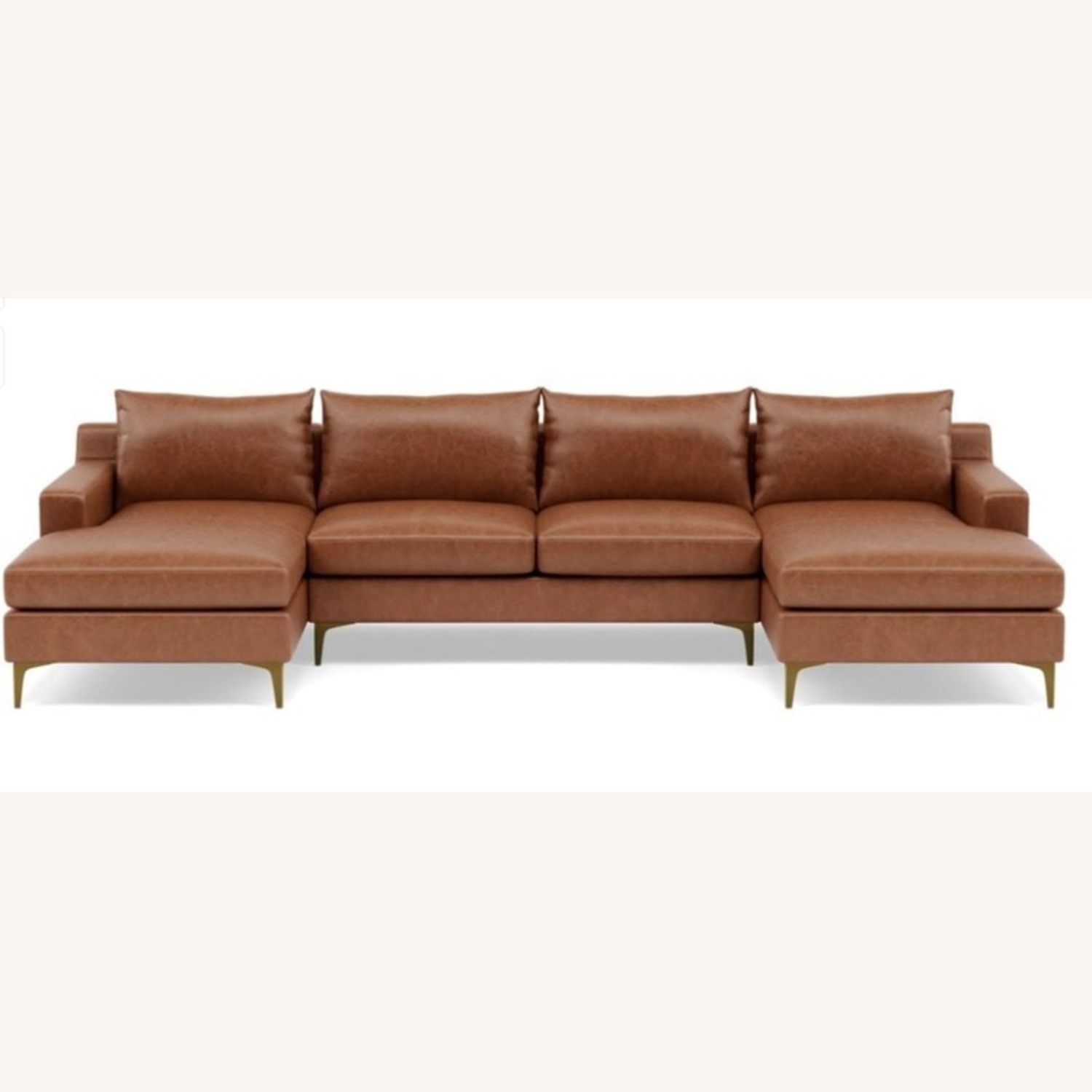 Interior Define Sloan U Sectional Pecan + Brass - image-6